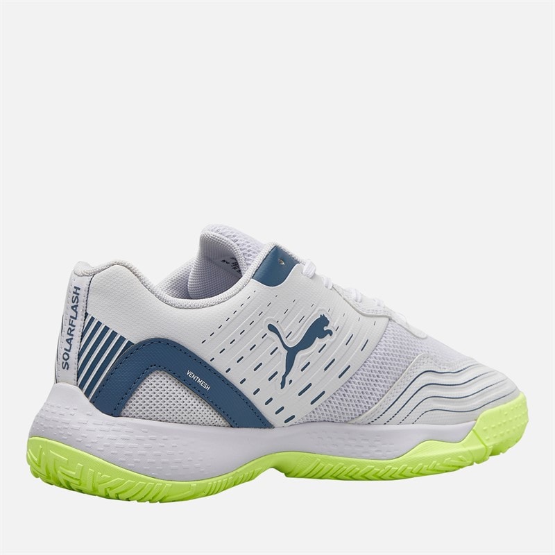 Puma Junior Boys Solarflash III Indoor Court Shoes Puma White Puma White/Blue Horizon - Image 5