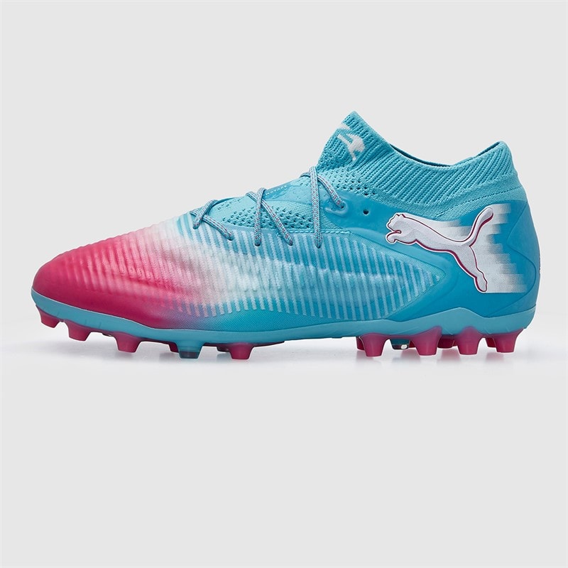Puma Mens Future 8 Ultimate Re-Charge MG Multi Ground Football Boots Hero Blue/White/Sunset Pink - Image 2