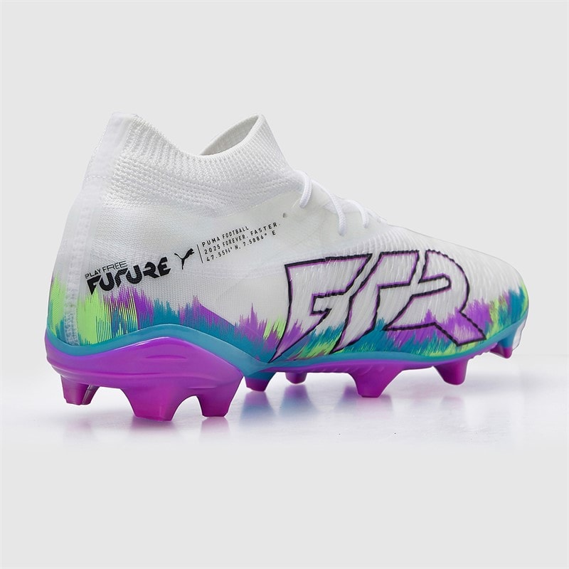Puma Womens Future 8 Match Brilliance FG/AG Firm/Artificial Ground Football Boots White/Fizzy Apple/Bright Aqua - Image 5