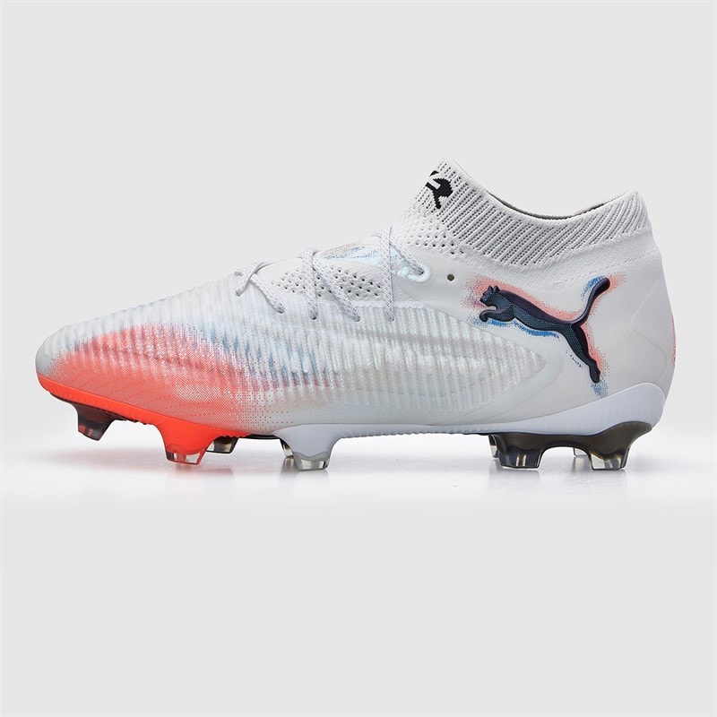 Puma Mens Future 8 Ultimate FG Firm Ground Football Boots White/Puma Black/Glowing Red - Image 2