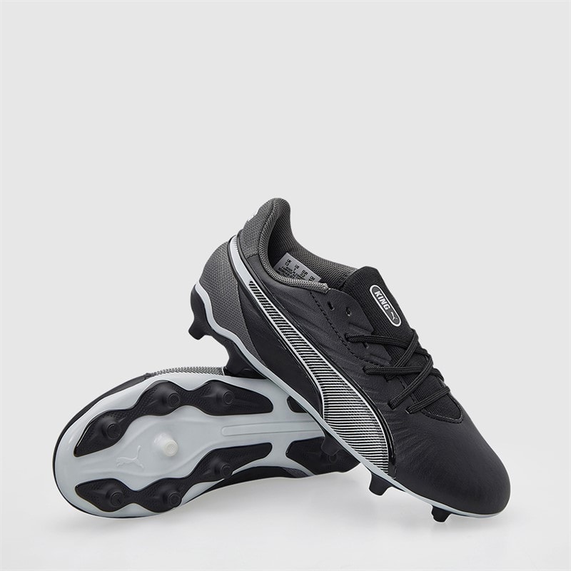 Puma Junior Boys King Match FG/AG Firm/Artificial Ground Football Boots Puma Black/Puma White