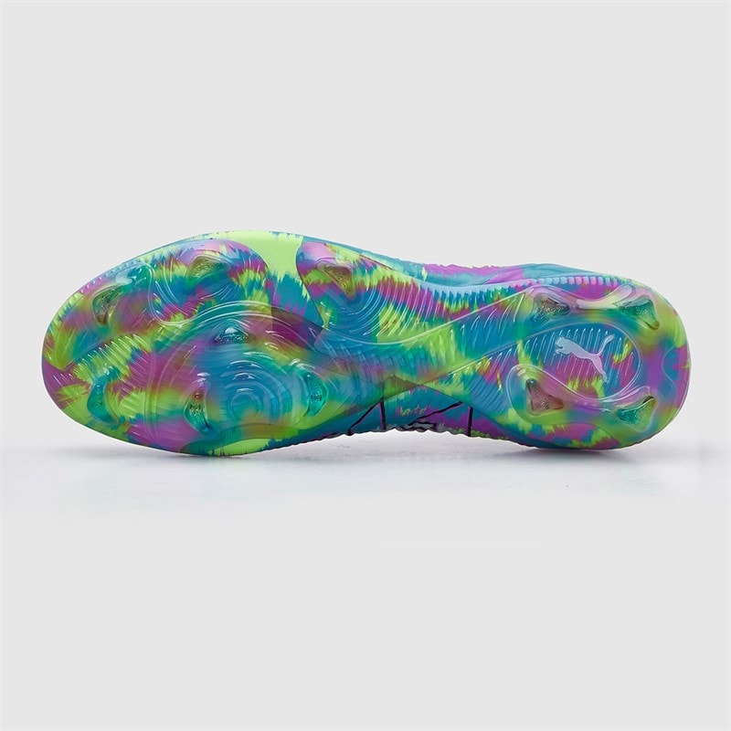 Puma Womens Future 8 Ultimate Brilliance FG Firm Ground Football Boots Puma White/Fizzy Apple/Bright Aqua - Image 3