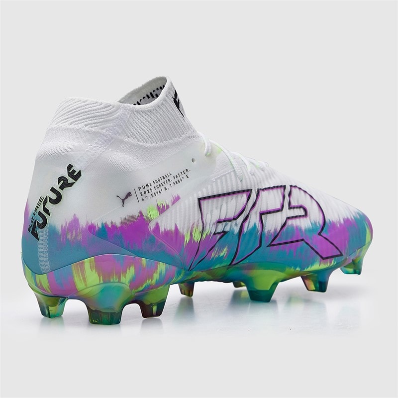 Puma Womens Future 8 Ultimate Brilliance FG Firm Ground Football Boots Puma White/Fizzy Apple/Bright Aqua - Image 5