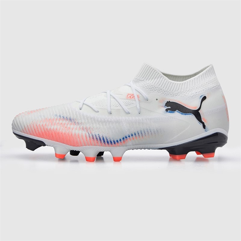 Puma Mens Future 8 Match FG/AG Firm/Artificial Ground Football Boots White/Puma Black/Glowing Red - Image 2