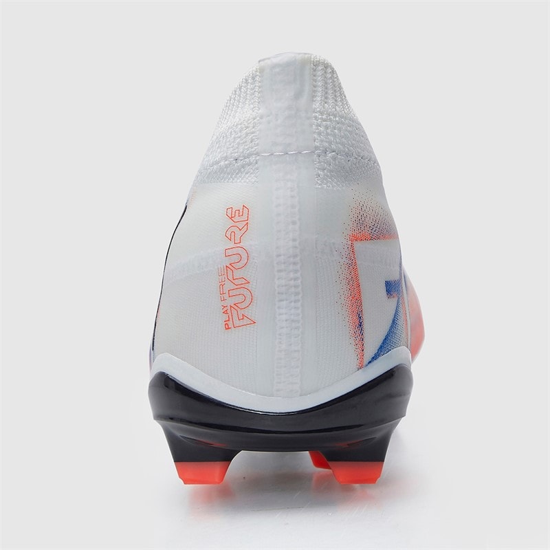 Puma Mens Future 8 Match FG/AG Firm/Artificial Ground Football Boots White/Puma Black/Glowing Red - Image 4