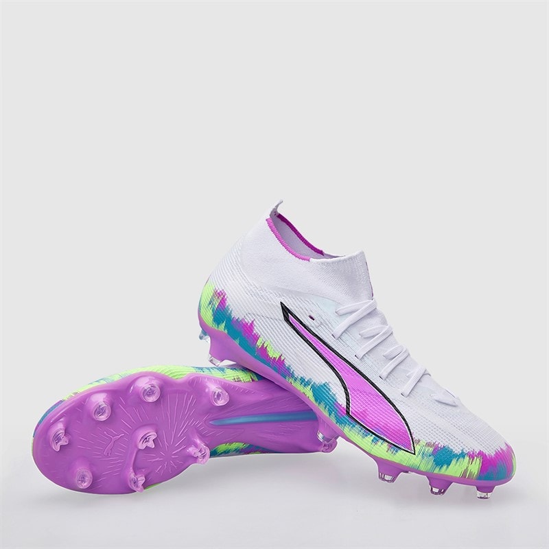 Puma Womens Ultra 6 Match+ Brilliance FG/AG Firm/Artificial Ground Football Boots White/Apple/Aqua/Magenta - Image 1