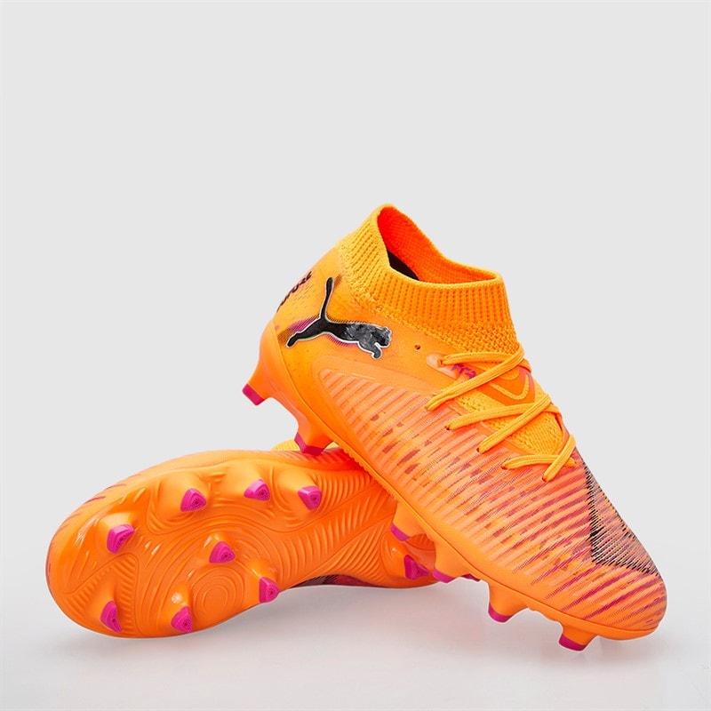 Puma Junior Boys Future 8 Pro FG/AG Firm/Artificial Ground Football Boots Heat Fire/Puma Black/Ravish - Image 1