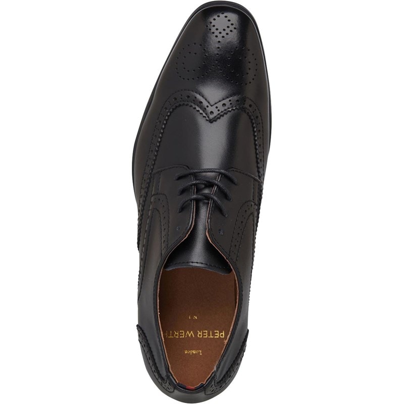 Peter Werth Mens Harrison Round Toe Brogues Black - Image 4