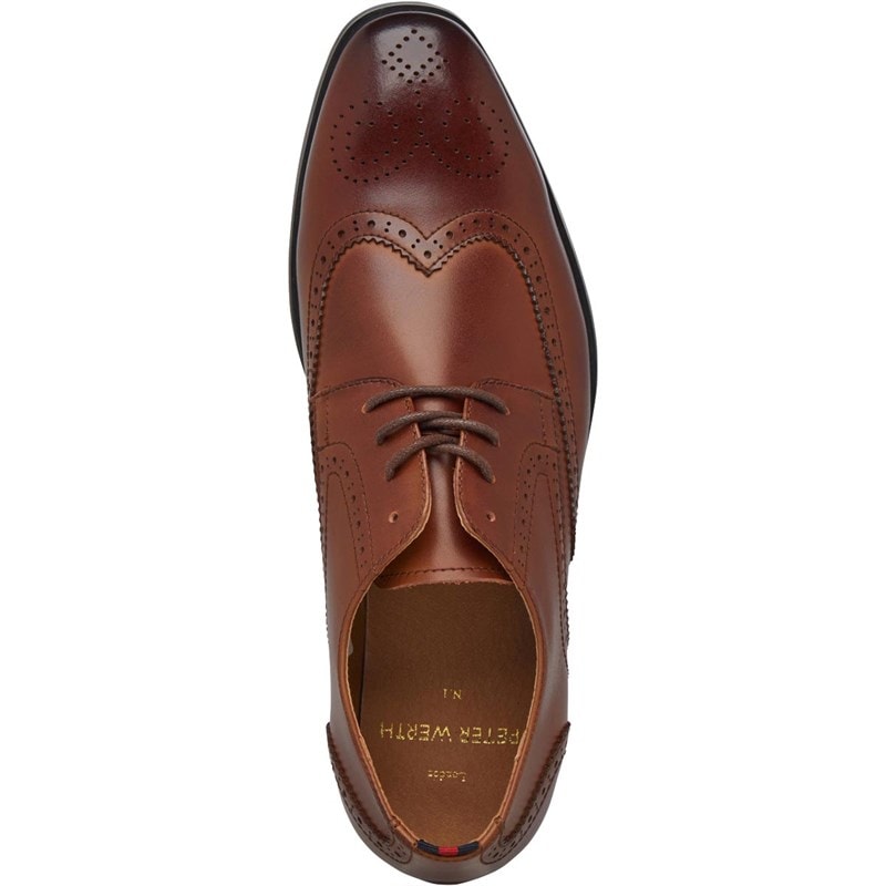 Peter Werth Mens Harrison Round Toe Brogues Buff Tan - Image 4