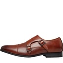 Peter Werth Mens Jacob Round Toe Double Strap Monk Shoes Burnished Brown