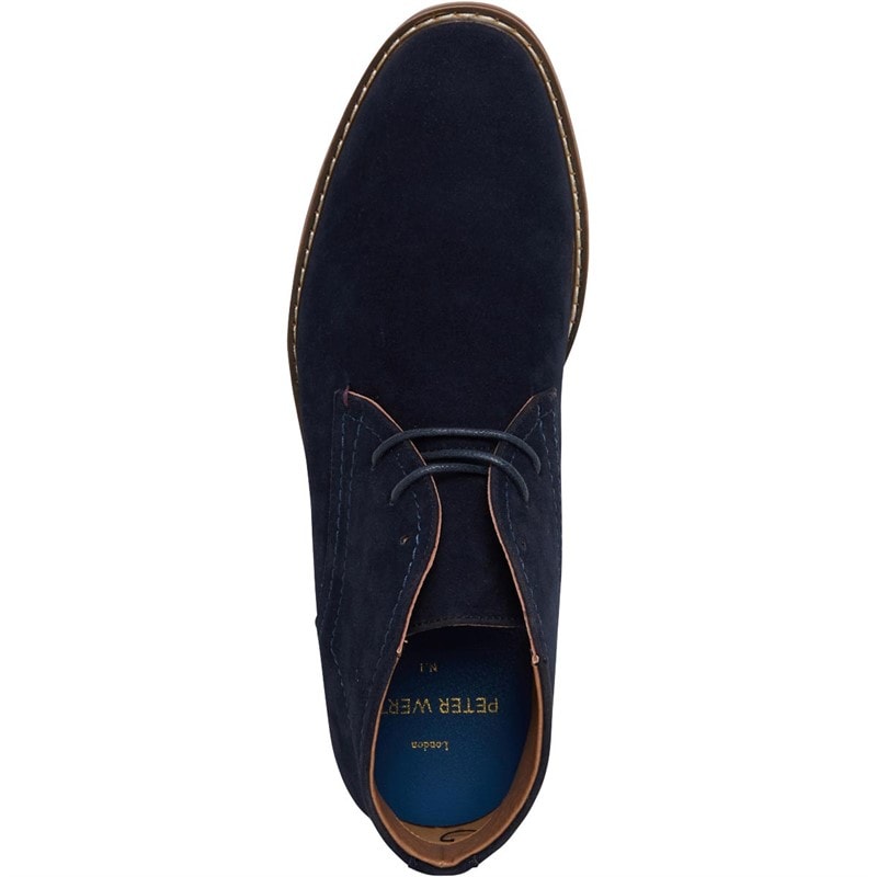 Peter Werth Mens Harp Chukka Boots Navy - Image 4