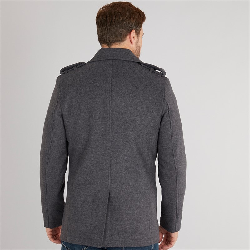 Feraud Mens Db Slim Fit Reefer Jacket Charcoal - Image 2