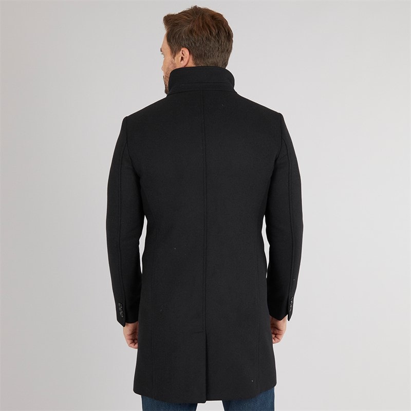 Feraud Mens Premium Funnel Neck Car Coat Black - Image 2