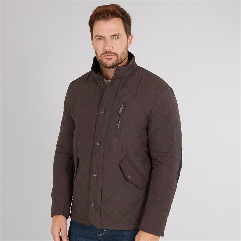 Feraud Mens Prima Quilted Jacket Chocolate - Image 3