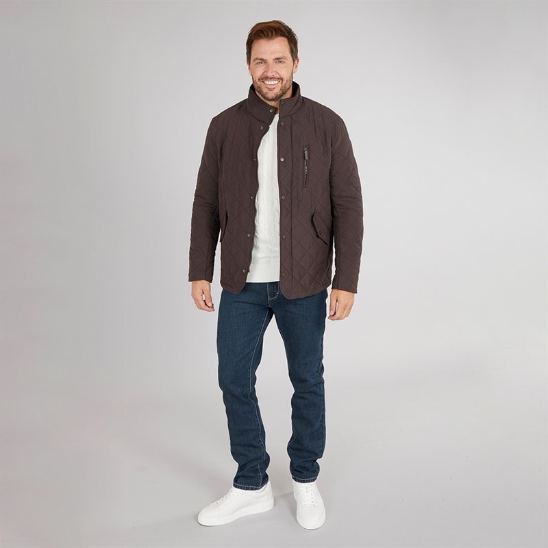 Feraud Mens Prima Quilted Jacket Chocolate - Image 4