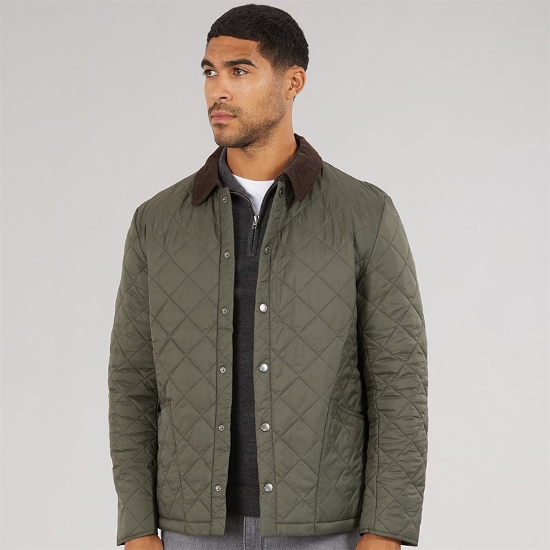 Feraud Mens Midweight Quilted Coat Olive - Image 1