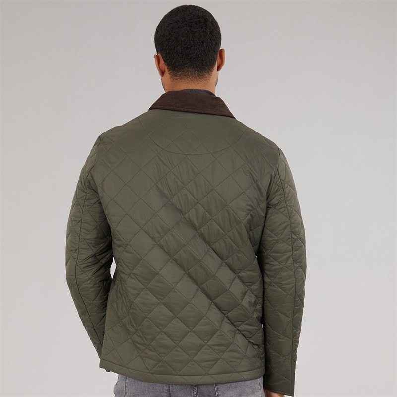 Feraud Mens Midweight Quilted Coat Olive - Image 2