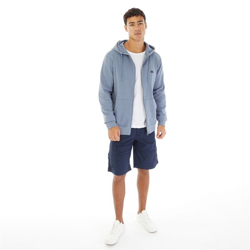 Quiksilver Mens Basic Zip Hoodie Flint Stone - Image 4