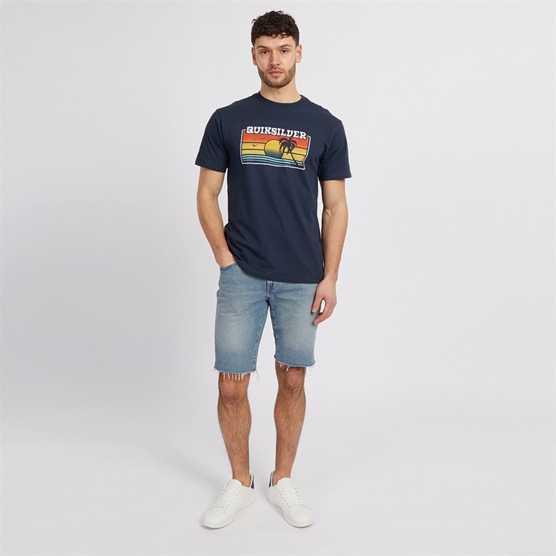 Quiksilver Mens Sun Faded T-Shirt Dark Navy - Image 3