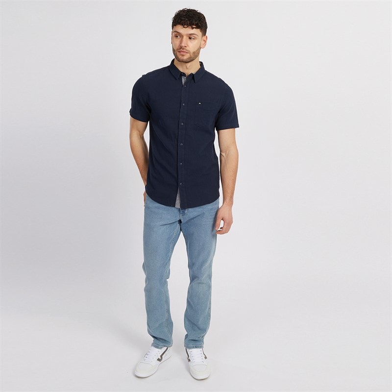 Quiksilver Mens Time Box Short Sleeve Shirt Dark Navy - Image 3