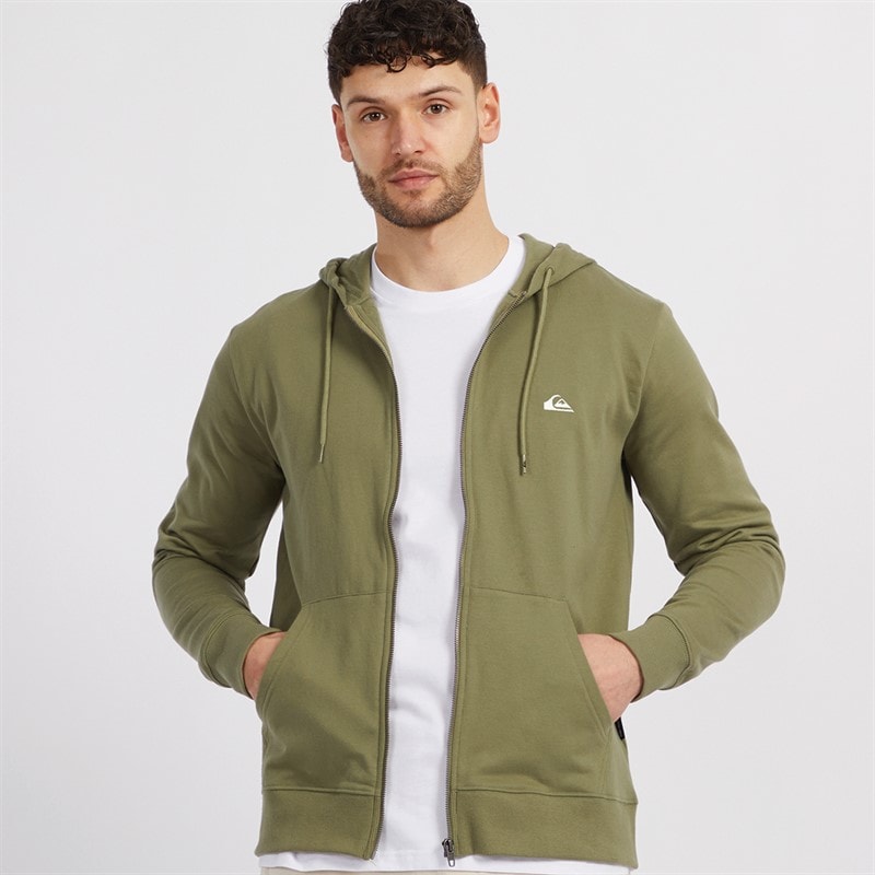 Quiksilver Mens Basic Zip Hoodie Aloe