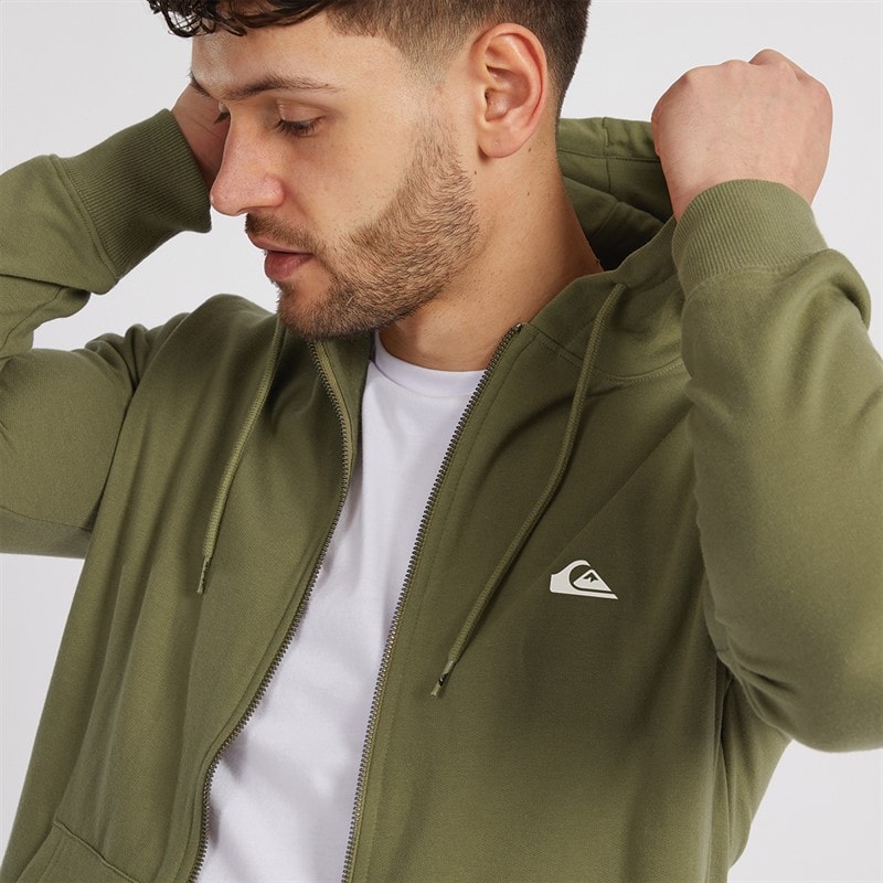 Quiksilver Mens Basic Zip Hoodie Aloe - Image 3