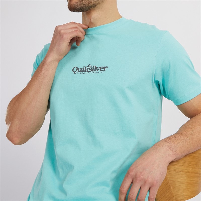 Quiksilver Mens Fineline T-Shirt Aqua Sky - Image 3
