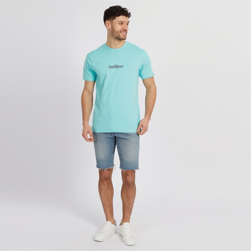 Quiksilver Mens Fineline T-Shirt Aqua Sky - Image 4