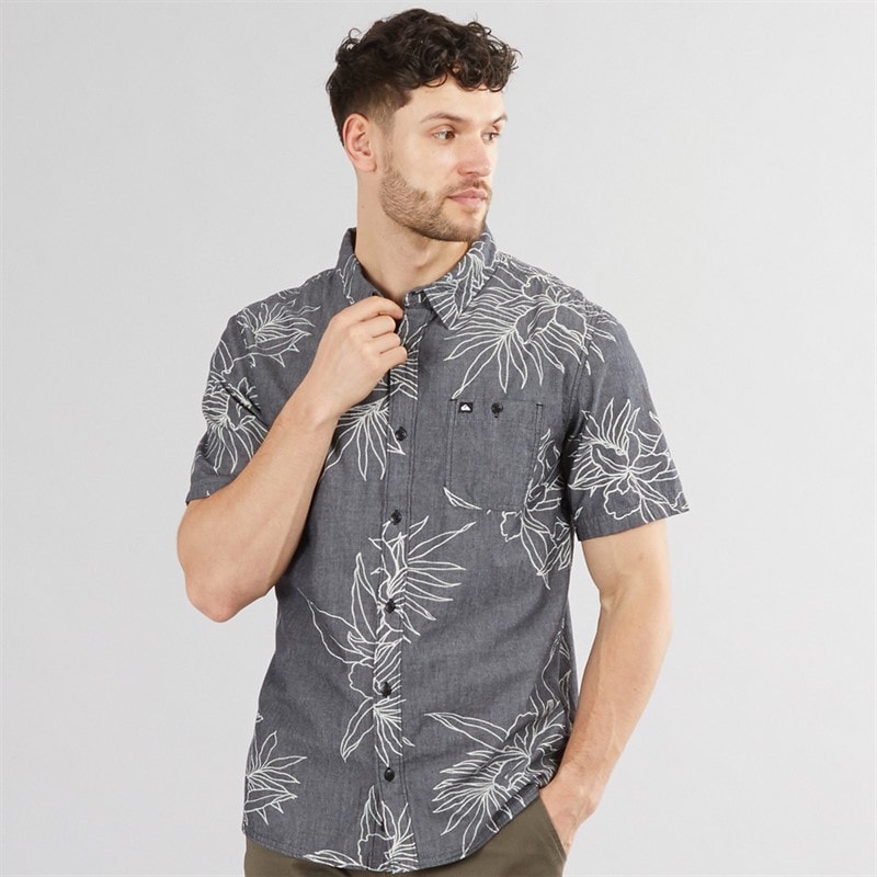 Quiksilver Mens Garanhill Short Sleeve Shirt Kvj6 Black - Image 3