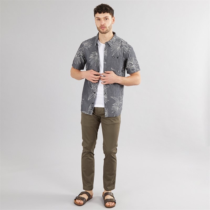 Quiksilver Mens Garanhill Short Sleeve Shirt Kvj6 Black - Image 4