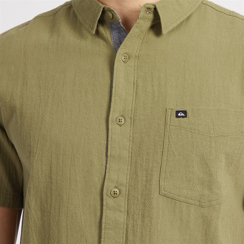 Quiksilver Mens Time Box Short Sleeve Shirt Aloe - Image 3