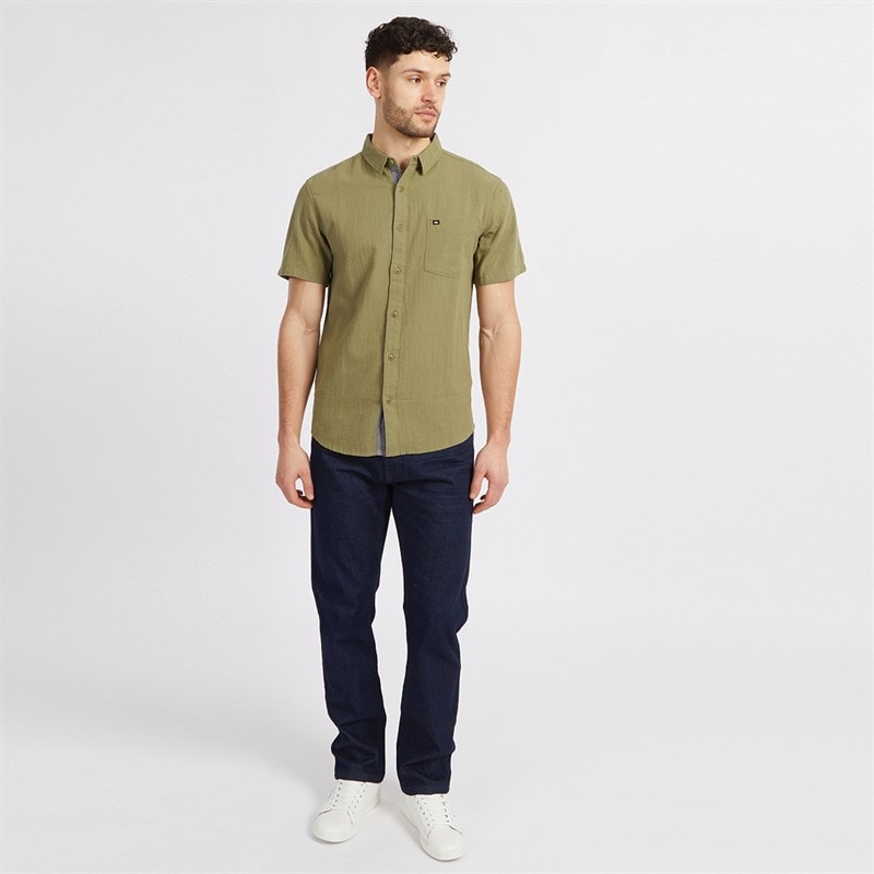 Quiksilver Mens Time Box Short Sleeve Shirt Aloe - Image 4