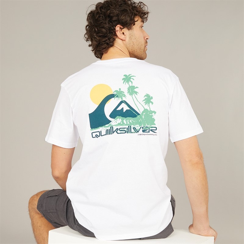 Quiksilver Mens Palm Lines T-Shirt White - Image 1