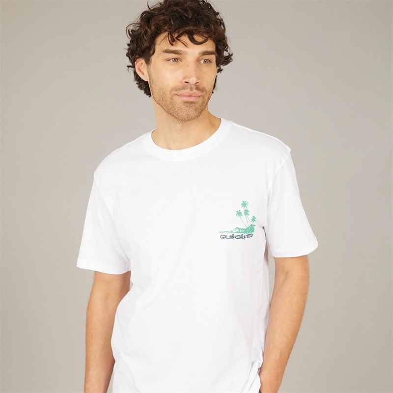 Quiksilver Mens Palm Lines T-Shirt White - Image 2