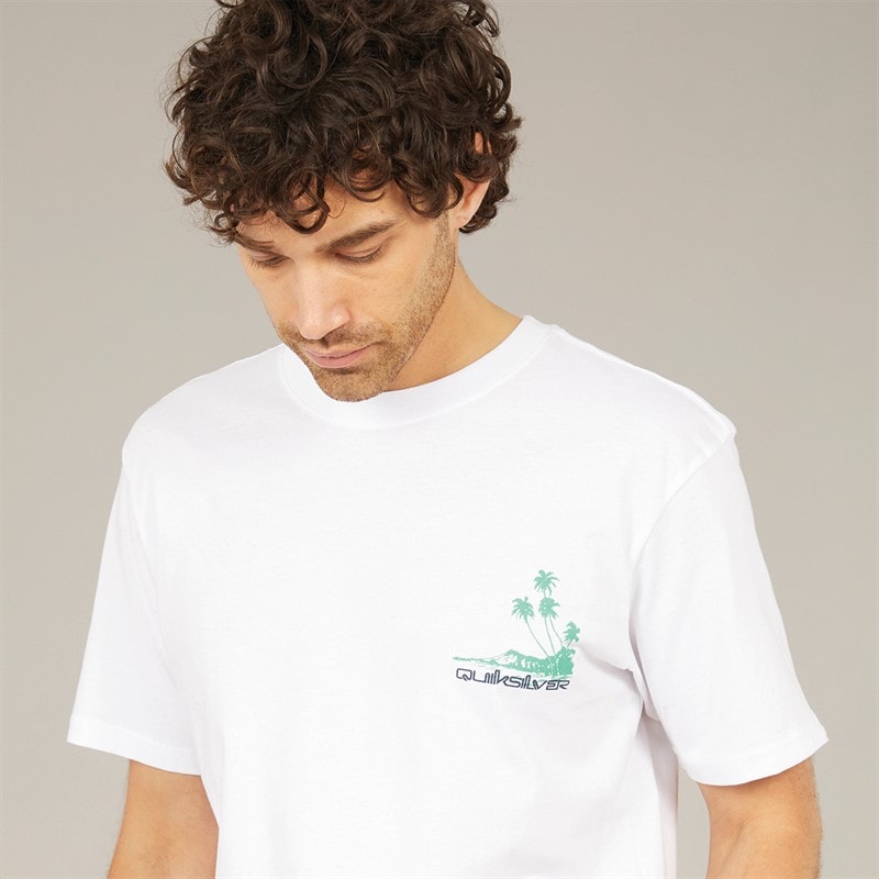 Quiksilver Mens Palm Lines T-Shirt White - Image 3