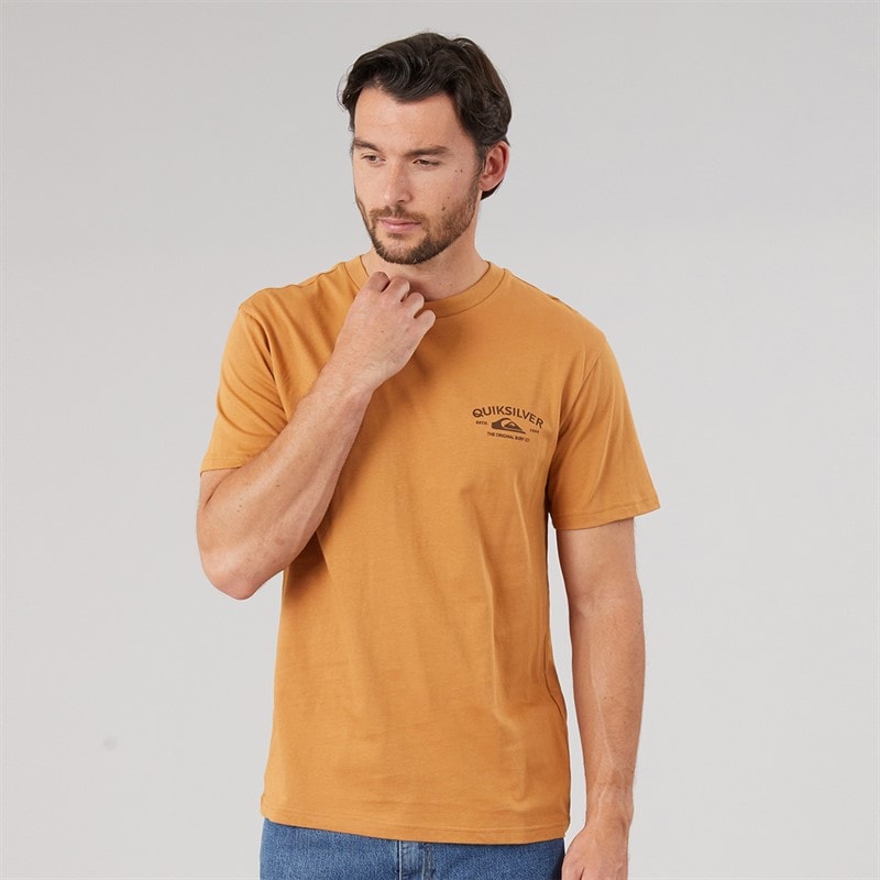 Quiksilver Mens Anchor Lockup T-Shirt Almond - Image 1