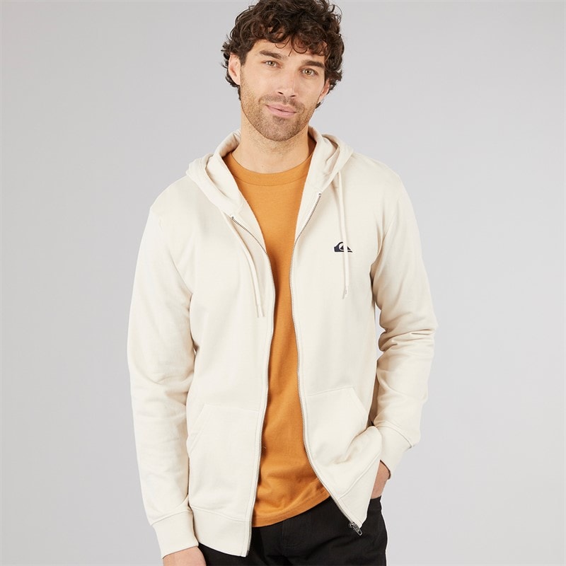 Quiksilver Mens Basic Full Zip Hoodie Birch - Image 1