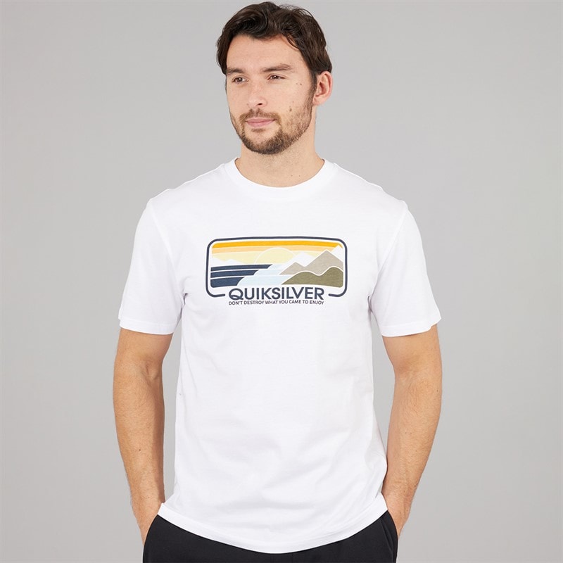 Quiksilver Mens Enjoy Mountains T-Shirt White