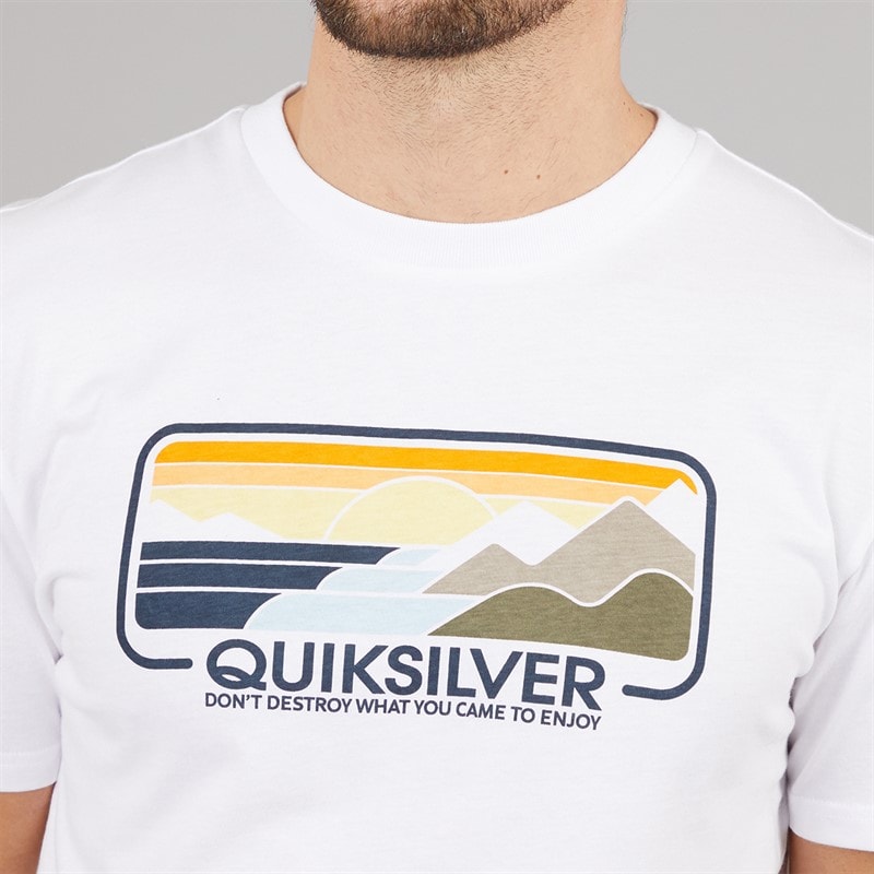 Quiksilver Mens Enjoy Mountains T-Shirt White - Image 3