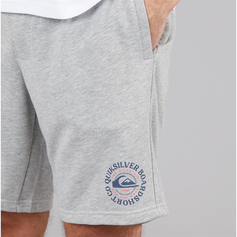 Quiksilver Mens Too Fine Fleece Shorts Light Grey Heather - Image 3