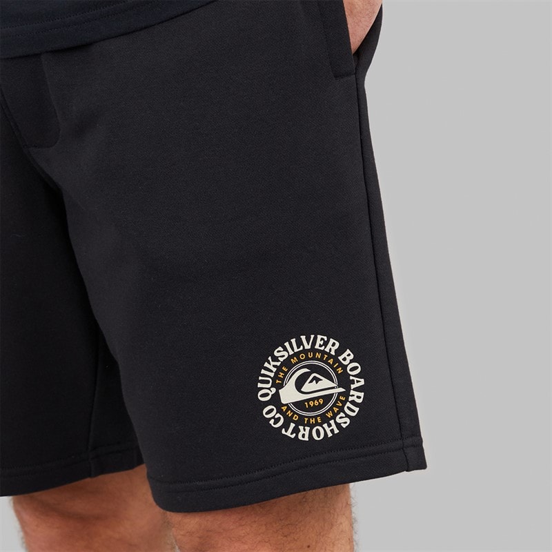 Quiksilver Mens Too Fine Fleece Shorts Black - Image 3