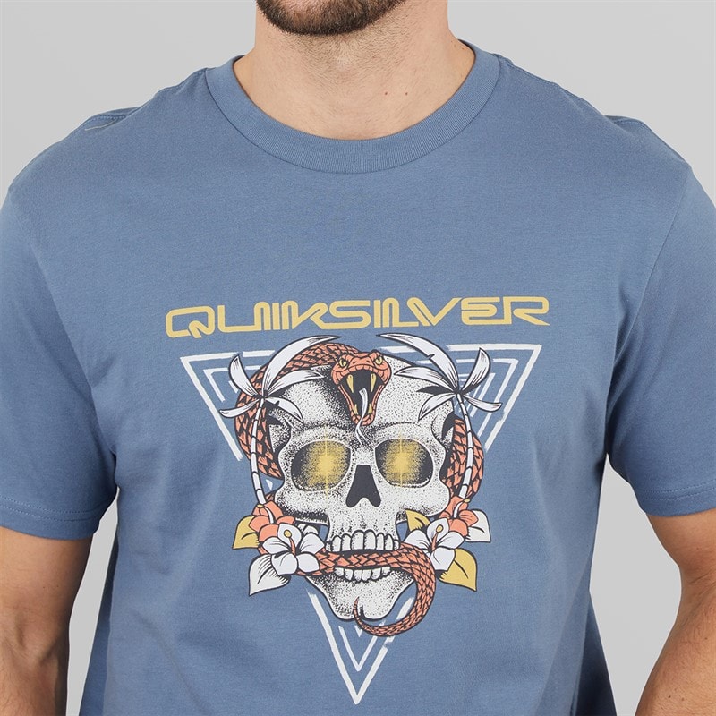 Quiksilver Mens Core Skull T-Shirt China Blue - Image 3