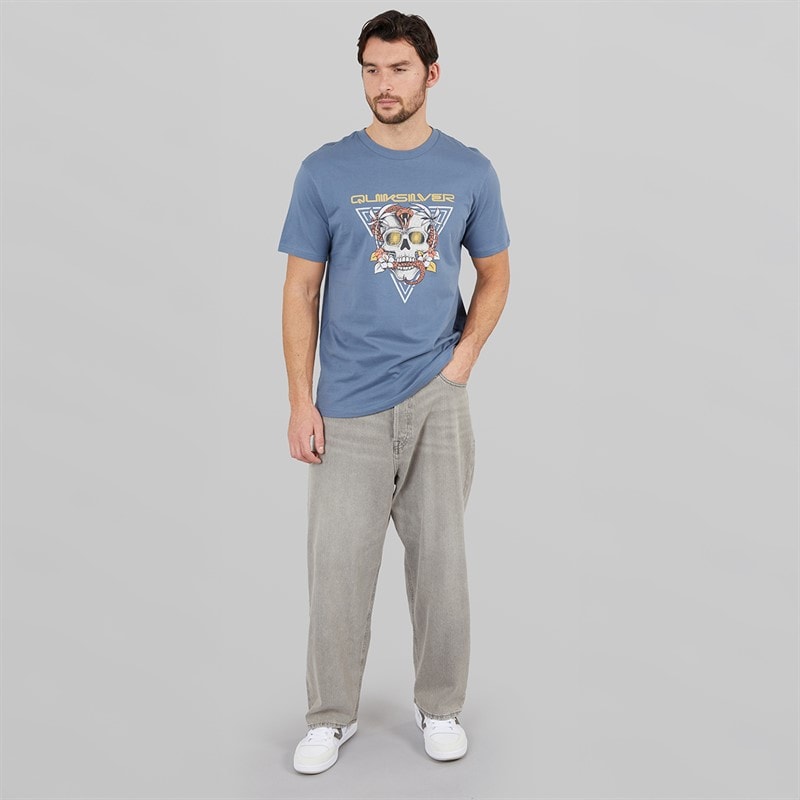 Quiksilver Mens Core Skull T-Shirt China Blue - Image 4