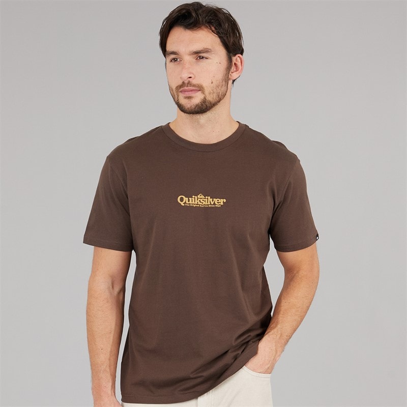 Quiksilver Mens Fine Line T-Shirt Chocolate Brown - Image 1