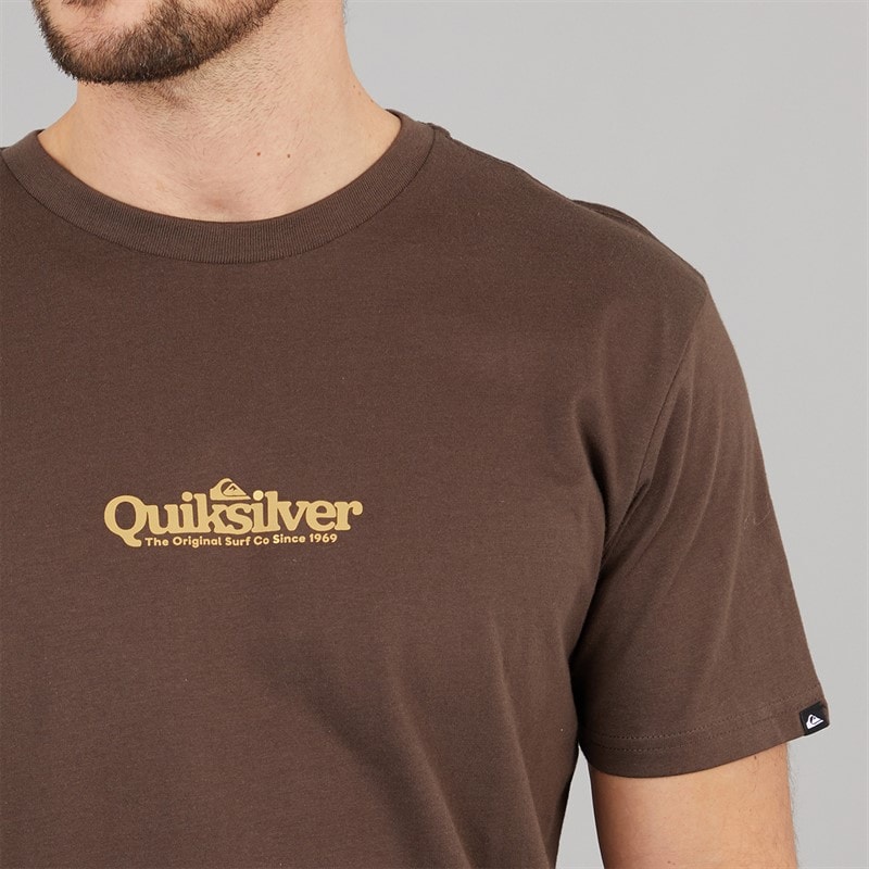 Quiksilver Mens Fine Line T-Shirt Chocolate Brown - Image 3