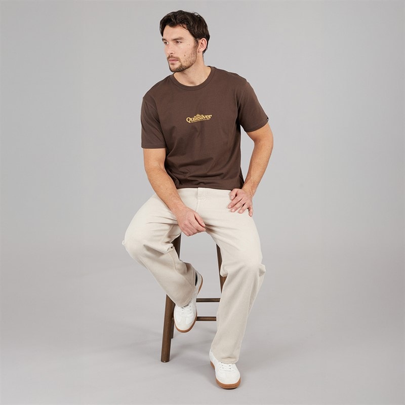Quiksilver Mens Fine Line T-Shirt Chocolate Brown - Image 4