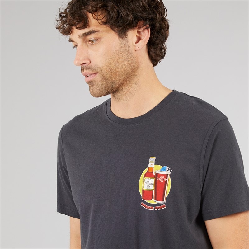 Weird Fish Mens Old Speckled Fin T-Shirt Navy - Image 5
