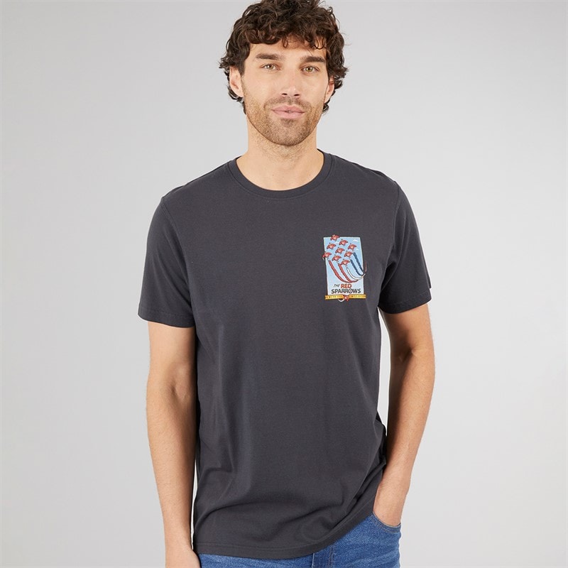 Weird Fish Mens Red Sparrows T-Shirt Navy - Image 2
