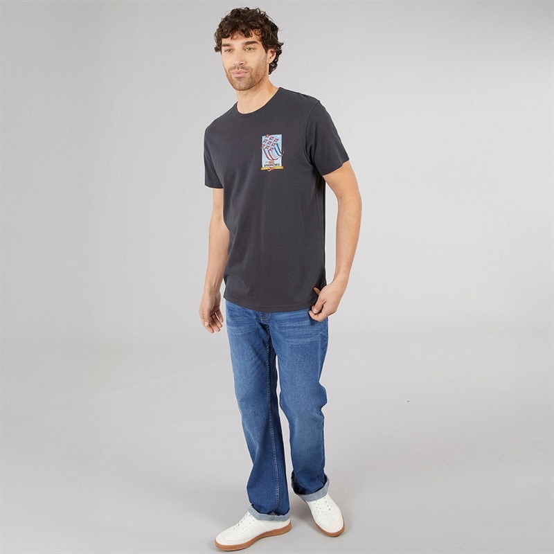 Weird Fish Mens Red Sparrows T-Shirt Navy - Image 4