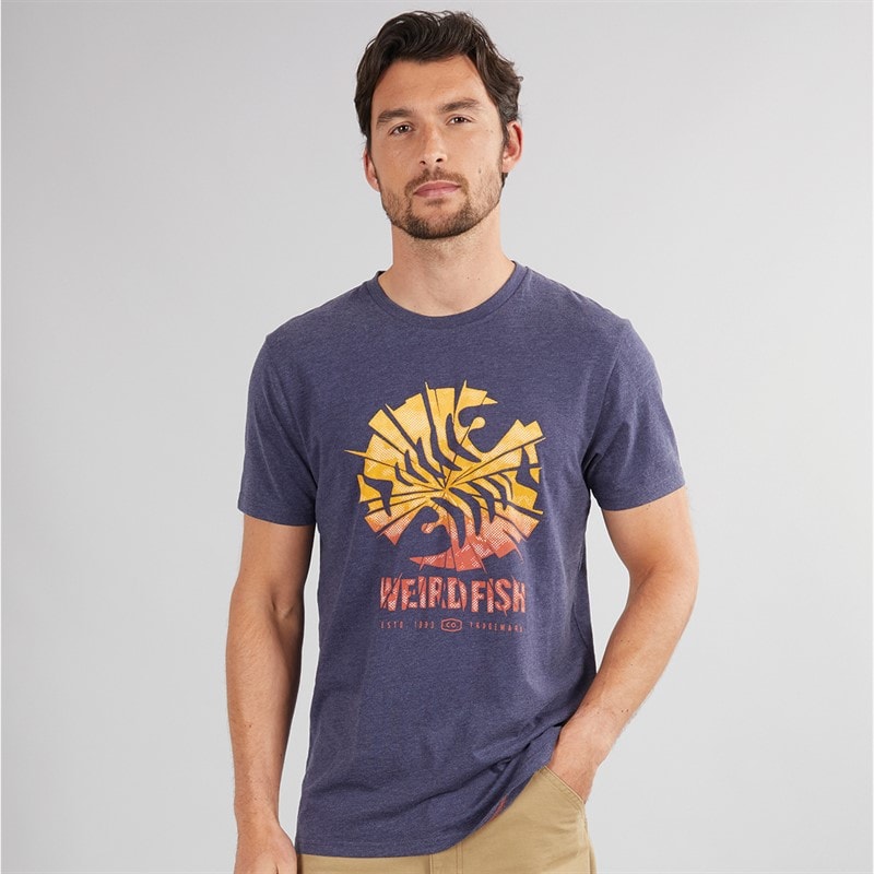 Weird Fish Mens Bolt T-Shirt Dark Blue - Image 1